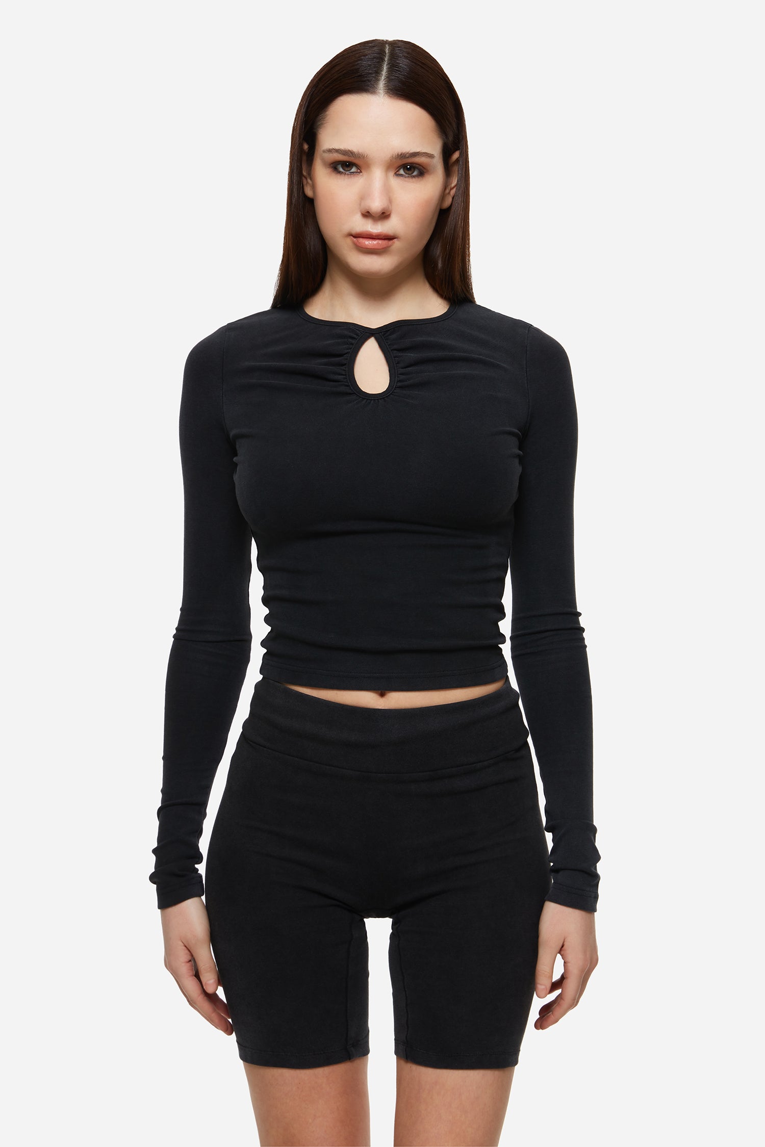 Charcoal Drip Cut-Out Top