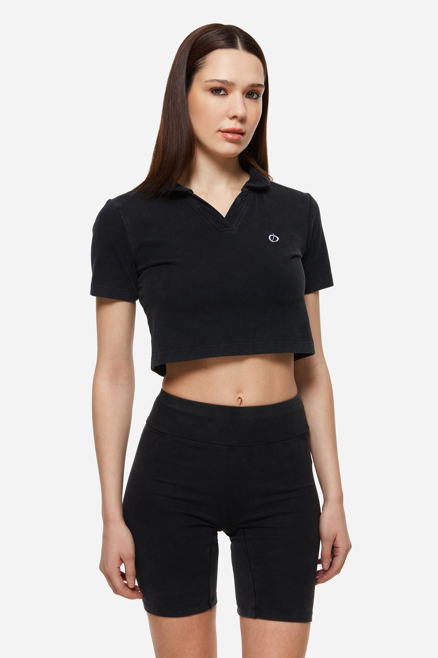 Black G Icon Cropped Polo