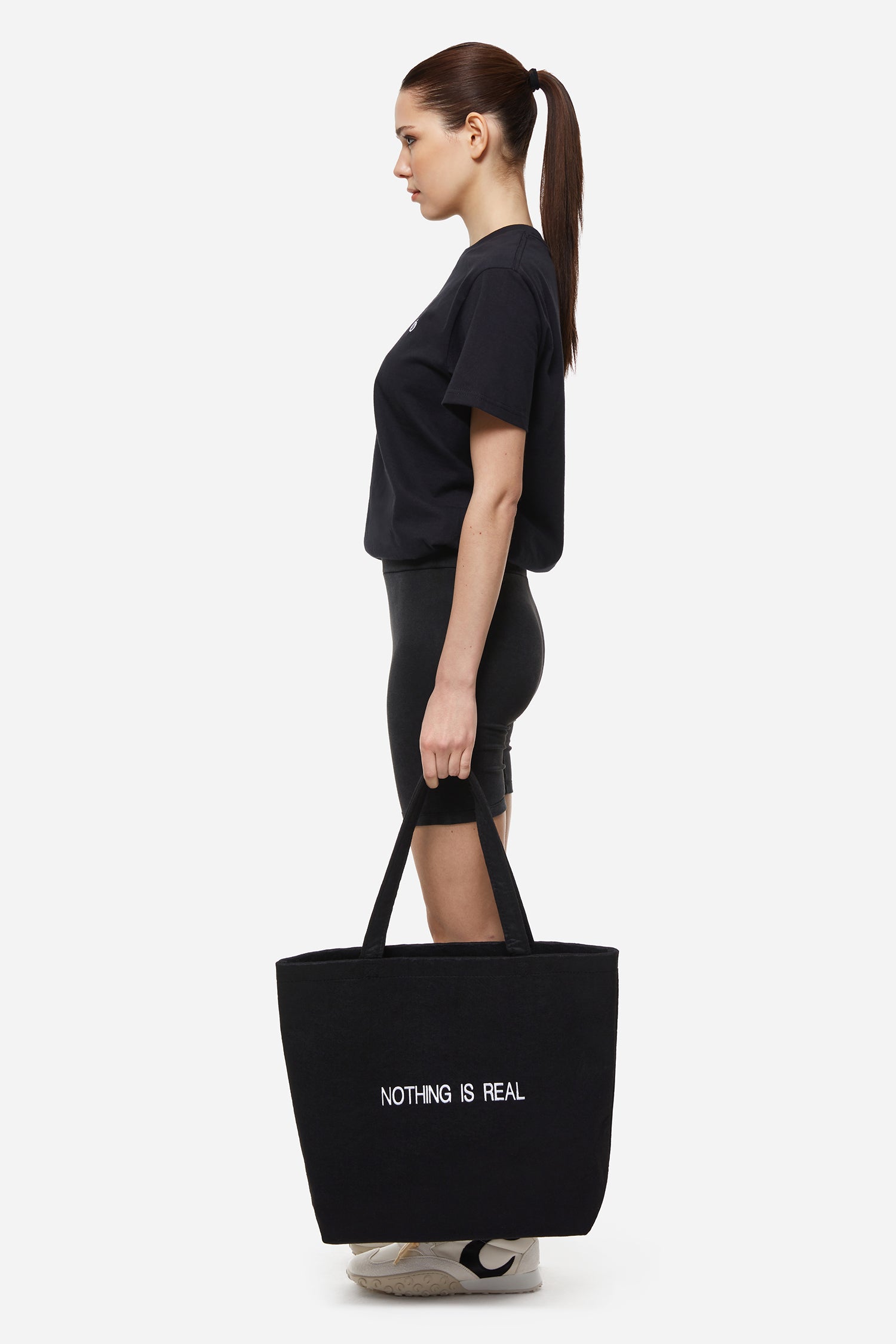 Black "Nothing is Real" Tote