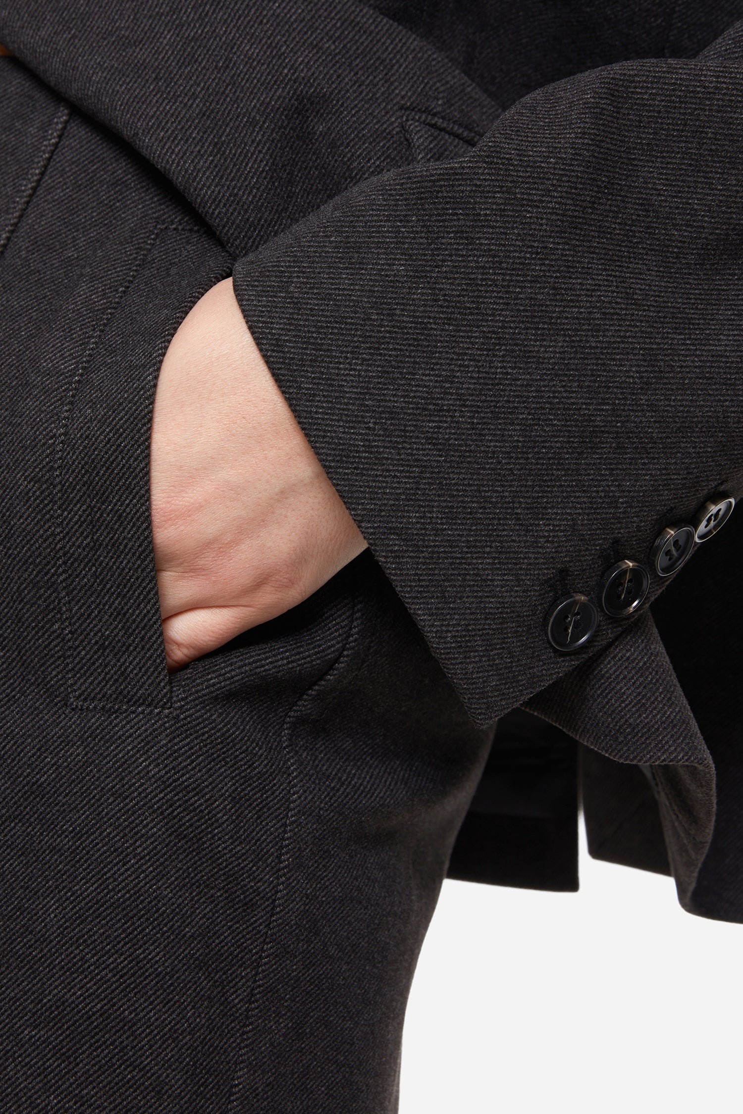 Dark Grey Notched Collar Blazer