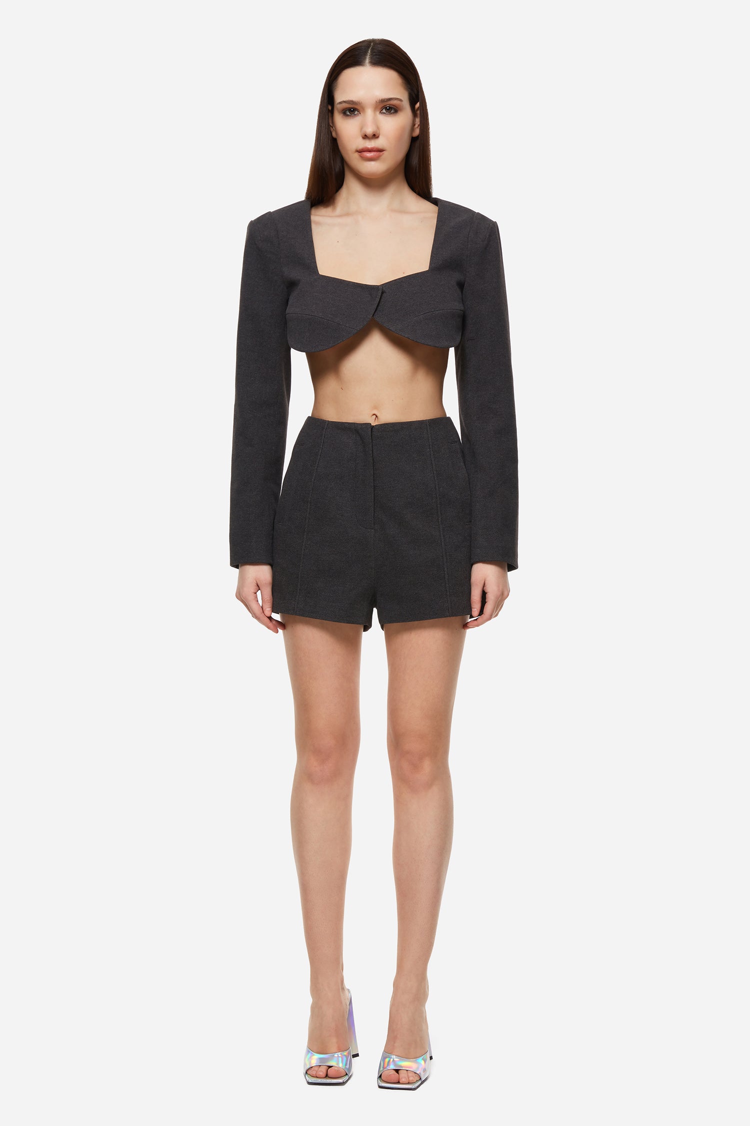 Dark Grey Bralet Blazer