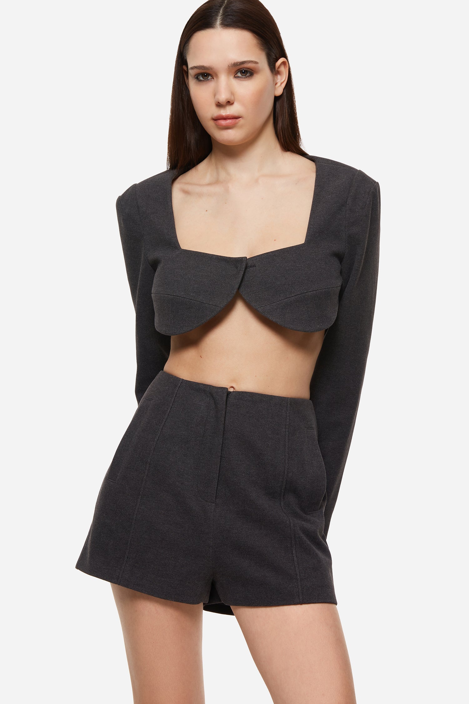 Dark Grey Bralet Blazer