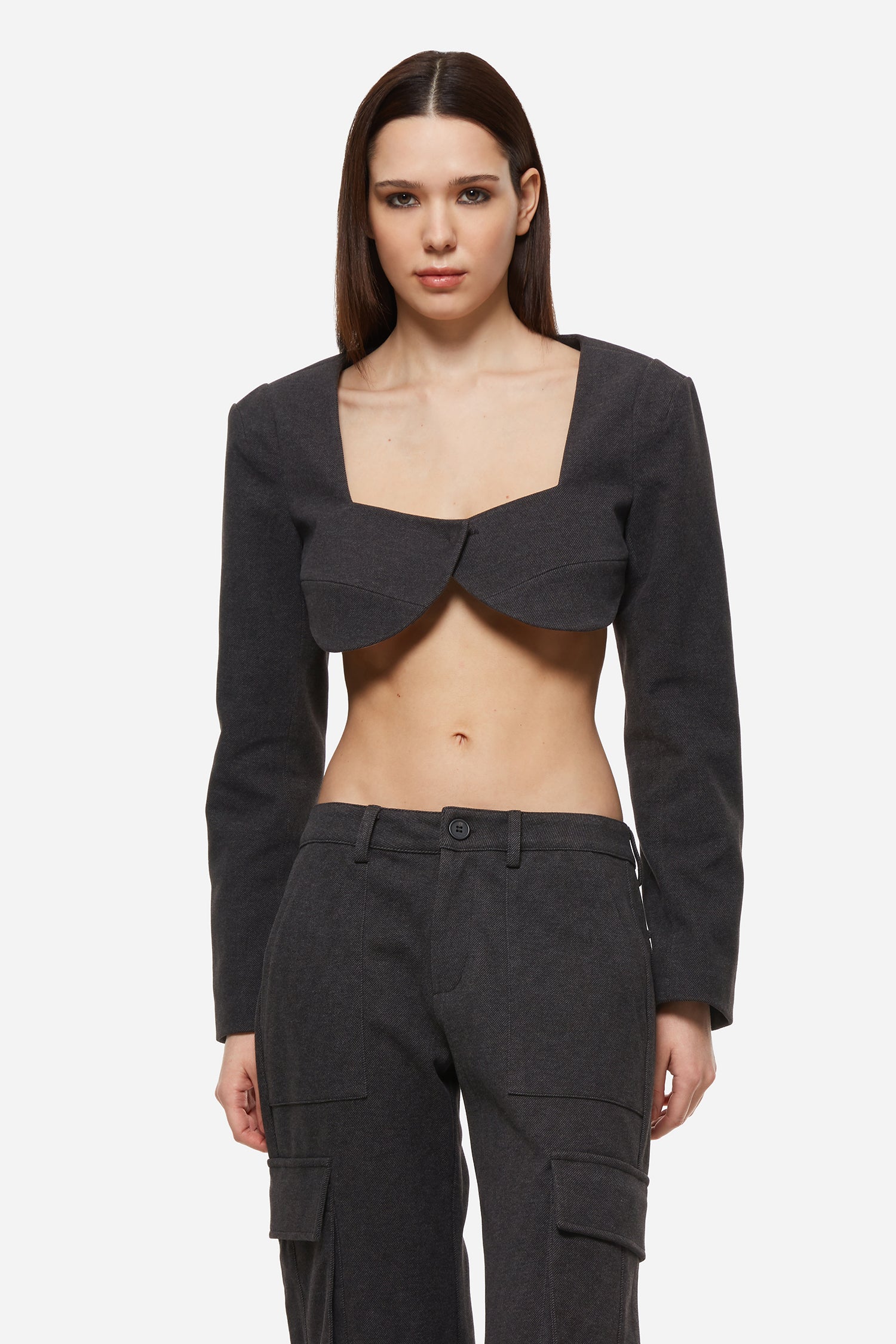 Dark Grey Bralet Blazer