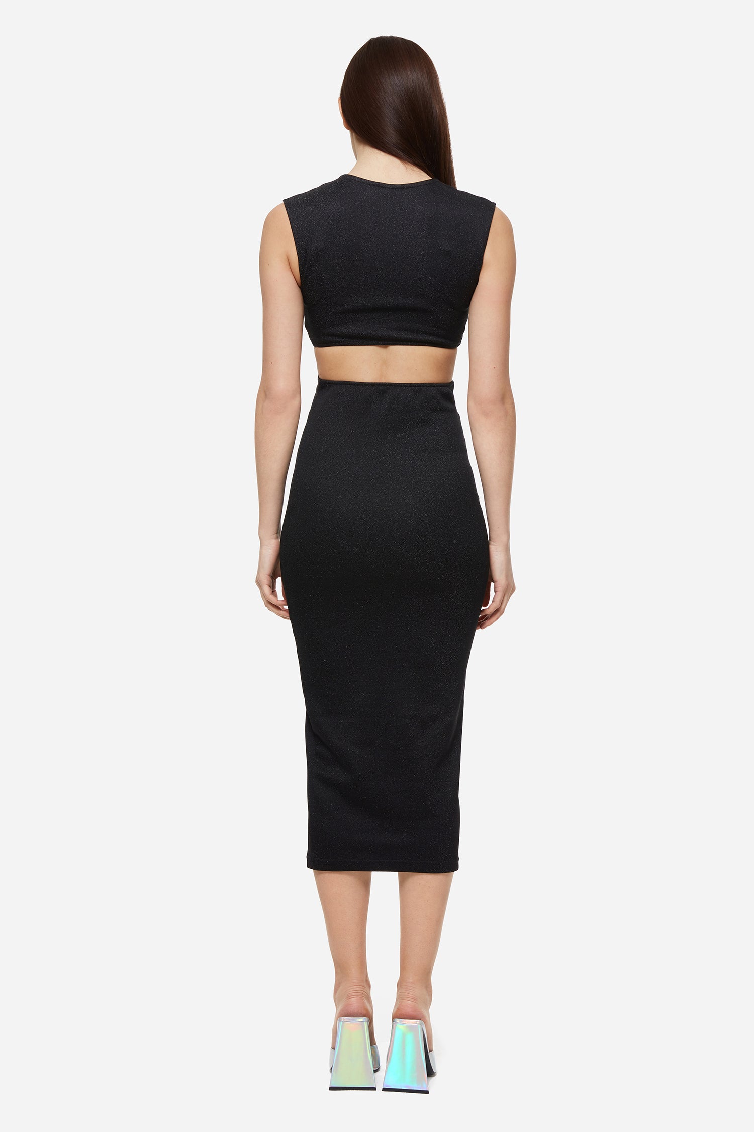 Black Cut-Out Midi Dress