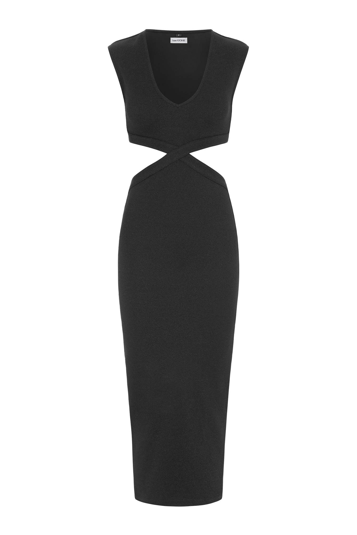 Black Cut-Out Midi Dress