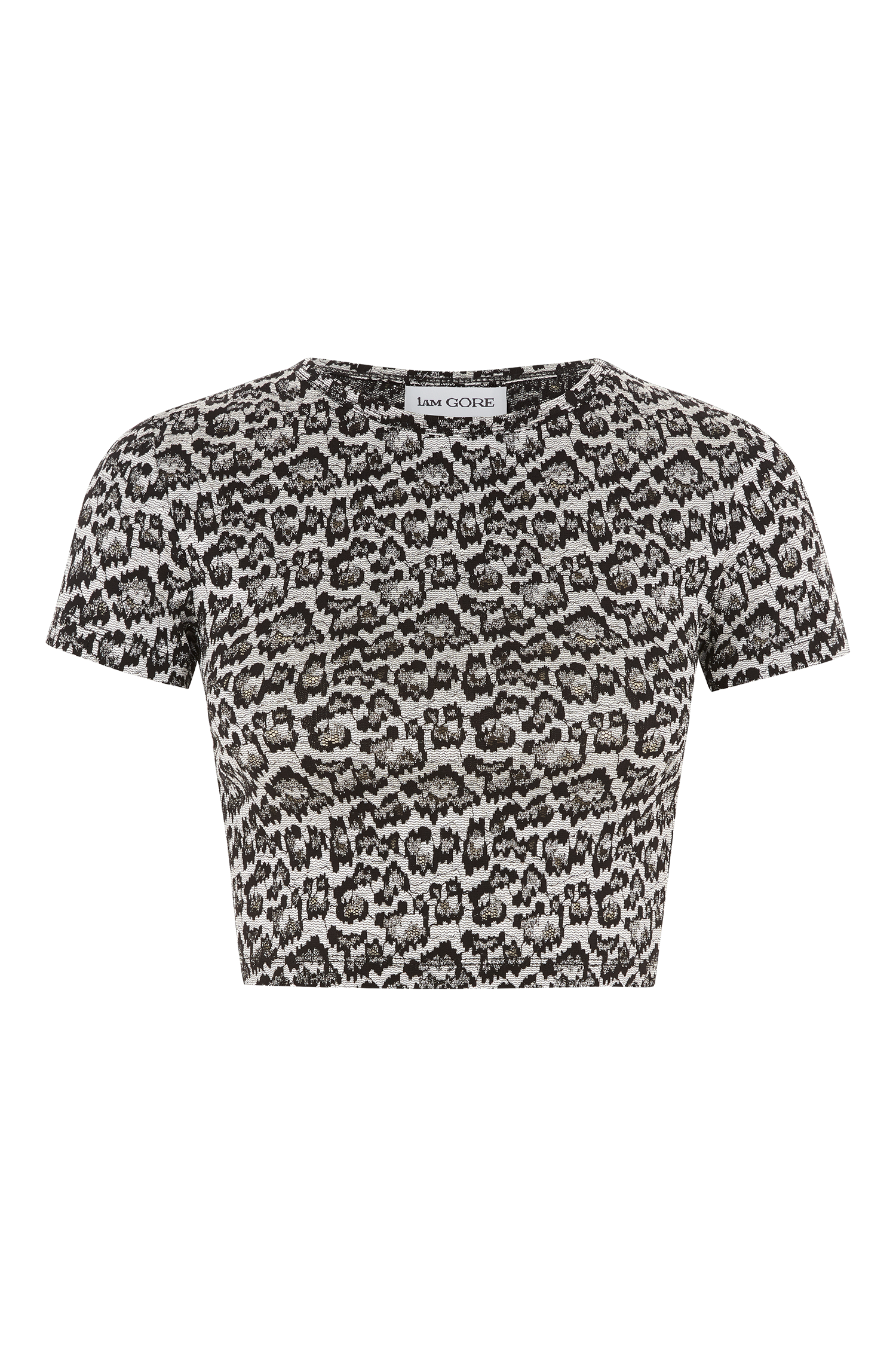 Silver Leopard Print Cropped Top